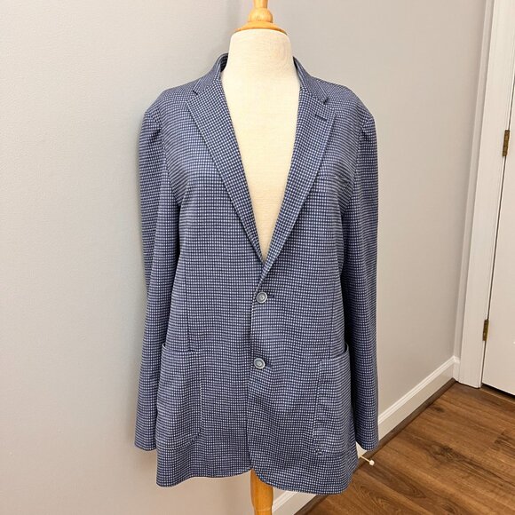 Ben Sherman Blue Gingham Check Plaid Sport Coat Jacket Sz 42L - Picture 2 of 11